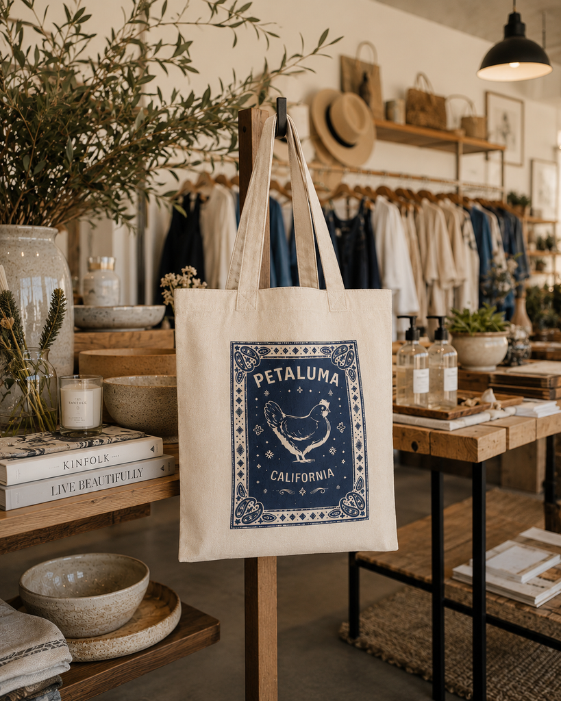 Petaluma Chicken Bandana Simple Market Tote Bag
