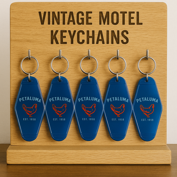 Petaluma Chicken Vintage Motel Keychain