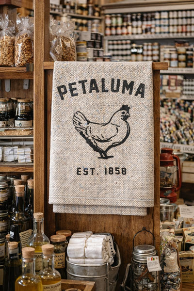 Rustic Tea Towel with Luma Vintage Petaluma Chicken-Tweed