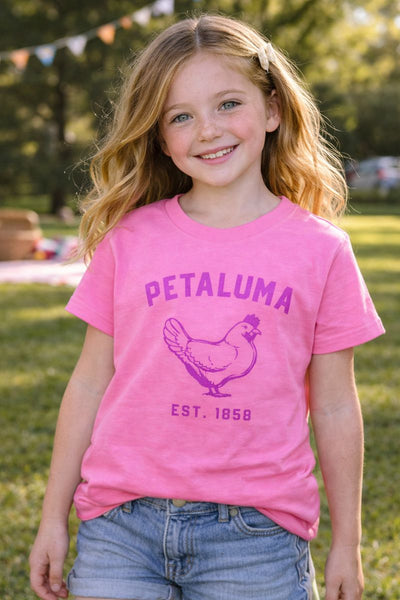 Pink Kids Luma Vintage Petaluma Chicken Shirt