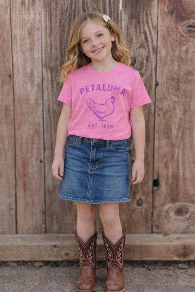 Pink Kids Luma Vintage Petaluma Chicken Shirt