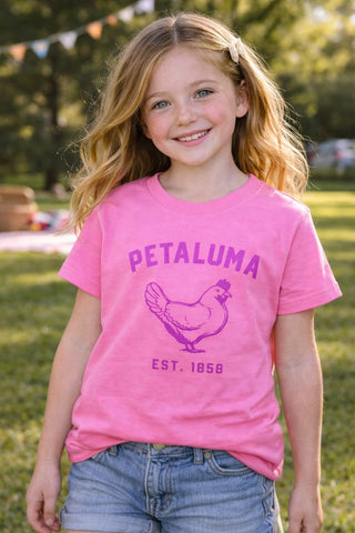 Pink Kids Luma Vintage Petaluma Chicken Shirt