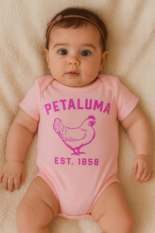 Luma Vintage Chicken Onesie- Pink with pink image