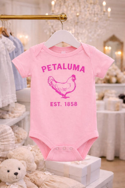 Luma Vintage Chicken Onesie- Pink with pink image
