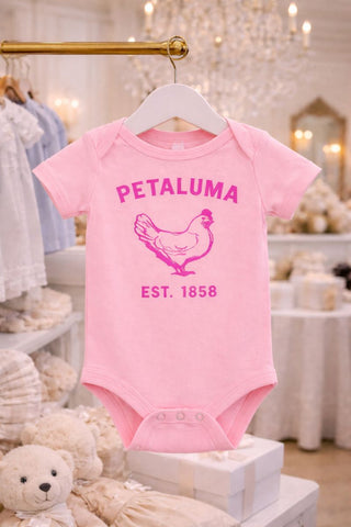 Luma Vintage Chicken Onesie- Pink with pink image