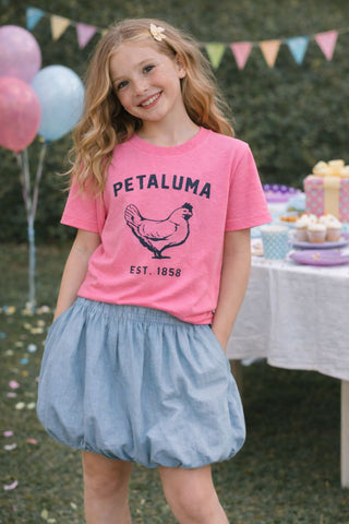 Pink Kids Luma Vintage Petaluma Chicken Shirt