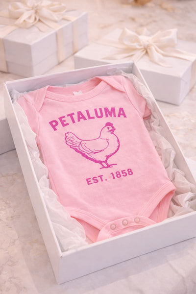 Luma Vintage Chicken Onesie- Pink with pink image