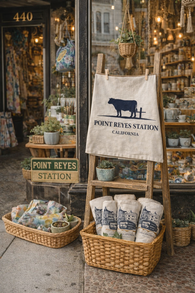 Point Reyes Station Cow Organic Flour Sack Tea Towel 27" x 27"