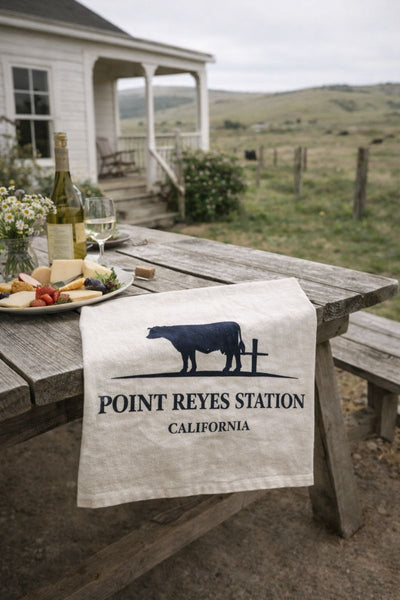 Point Reyes Station Cow Organic Flour Sack Tea Towel 27" x 27"