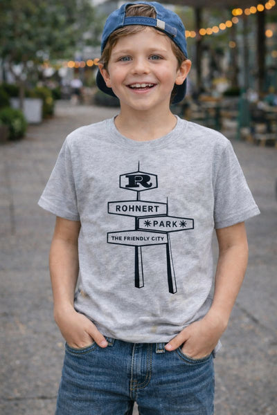 Rohnert Park Friendly City Sign Kids  T-shirt -Athletic Heather