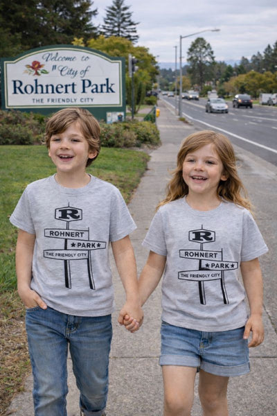 Rohnert Park Friendly City Sign Kids  T-shirt -Athletic Heather