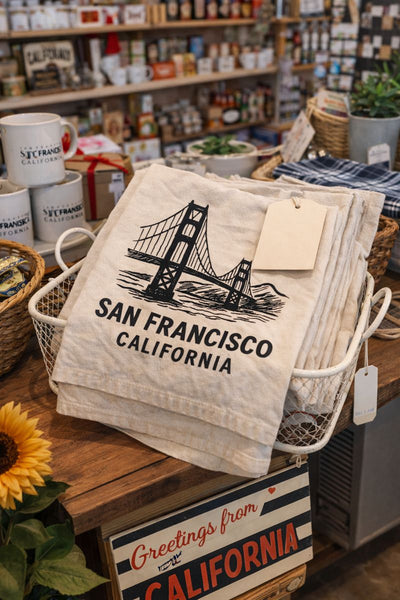 San Francisco Golden Gate Bridge Tea Towel- Organic Flour Sack