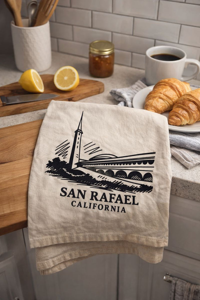 San Rafael Civic Center Tea Towel- Organic Flour Sack