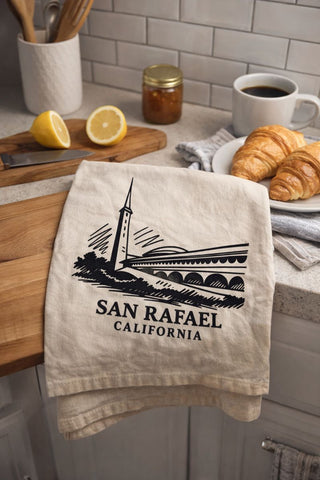 San Rafael Civic Center Tea Towel- Organic Flour Sack