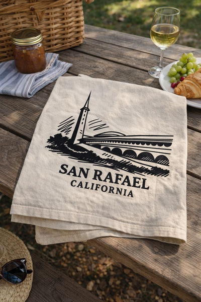 San Rafael Civic Center Tea Towel- Organic Flour Sack