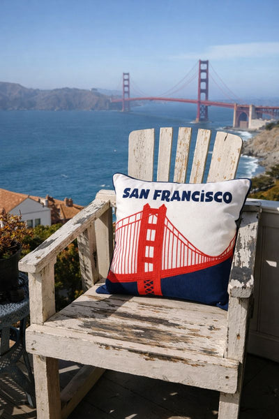 Golden Gate Bridge/San Francisco Embroidered Pillow Cover
