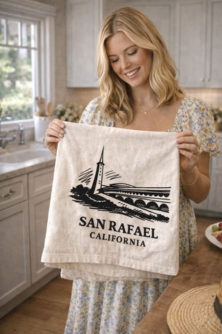 San Rafael Civic Center Tea Towel- Organic Flour Sack