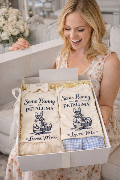 Some Bunny in Petaluma Loves Me Baby Onesie – Easter Baby Outfit, Petaluma Gift, Bunny Onesie