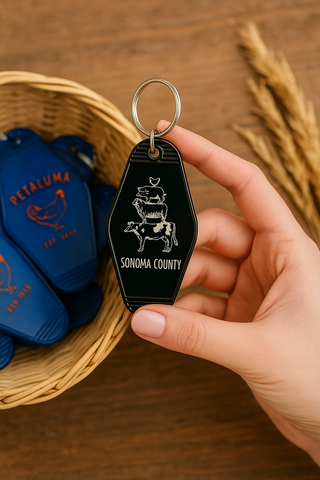 Sonoma County Animal Stack- Vintage Motel Keychain