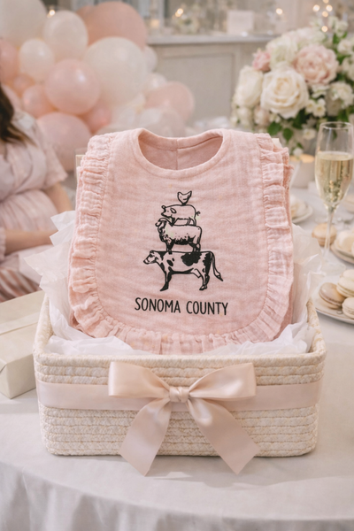 Sonoma County Animal Stack Muslin Baby Bibs- Assorted Colors