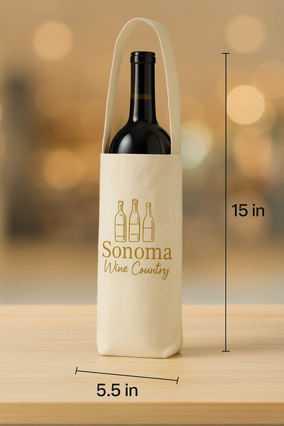 Sonoma Wine Country Canvas Wine Bag