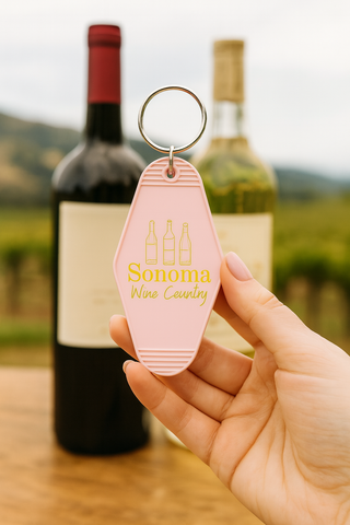 Sonoma Wine Country Vintage Motel Keychain