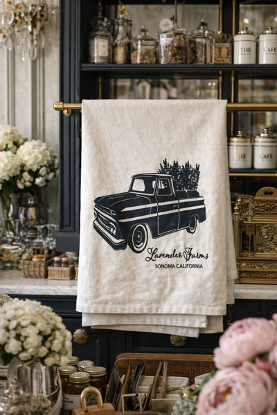 Sonoma California Lavender Truck Organic Flour Sack Tea Towel