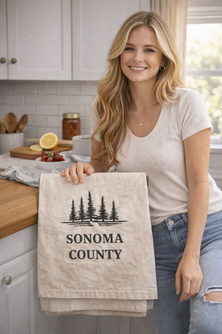 Sonoma County Redwood Tree Organic Flour Sack Tea Towel