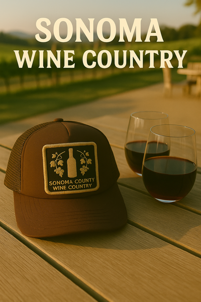 Sonoma County Wine Country Foam Trucker Hat- Chocolate Brown