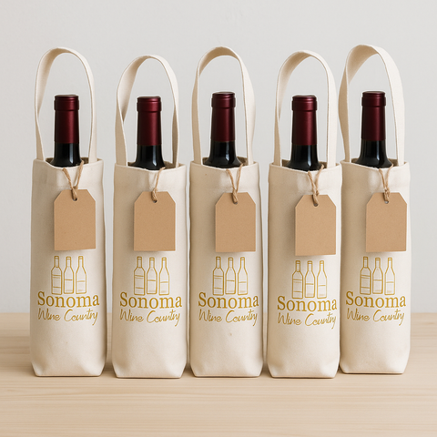 Sonoma Wine Country Canvas Wine Bag