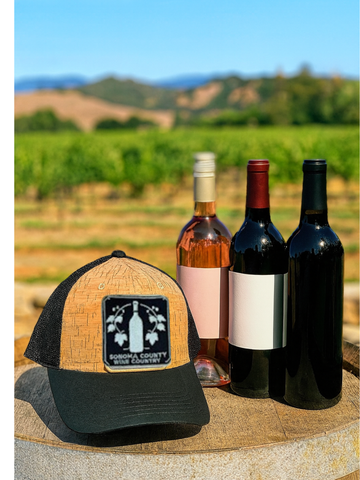 Wine Country- Sonoma County Cork Trucker Hat,Black