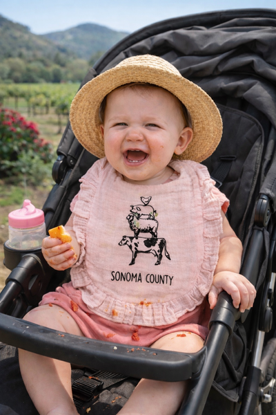 Sonoma County Animal Stack Muslin Baby Bibs- Assorted Colors