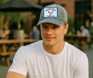 Petaluma Red/White/Blue Chicken Patch Twill hat - Navy