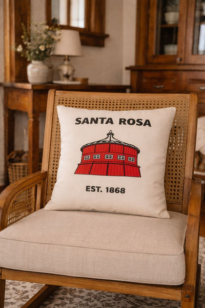 Embroidered Santa Rosa Round Barn Pillow Cover by Luma Vintage
