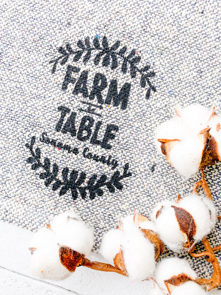 Luma Vintage Farm to Table Sonoma County Tea Towel - Blue Tweed
