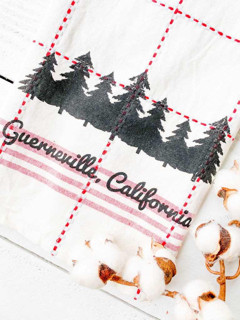 Luma Vintage Guerneville California Tea Towel- Red/Blue Plaid