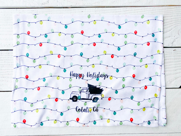 Luma Vintage Happy Holidays Cotati Tea Towel- Holiday Lights