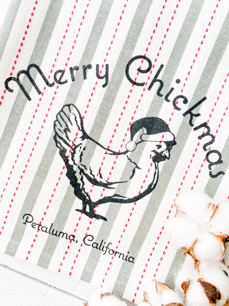 Luma Vintage Merry Chickmas Petaluma Tea Towel- Bavarian Stripe