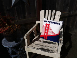 Golden Gate Bridge/San Francisco Embroidered Pillow Cover