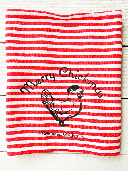 Merry Chickmas Petaluma Luma Vintage Red Stripe
