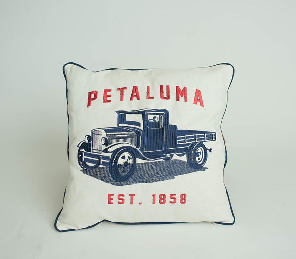 Embroidered Petaluma Truck Pillow Cover