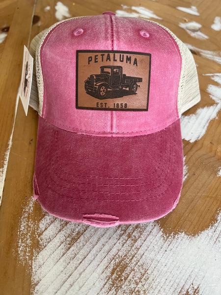 Petaluma Trucker Hat, Distressed Cranberry