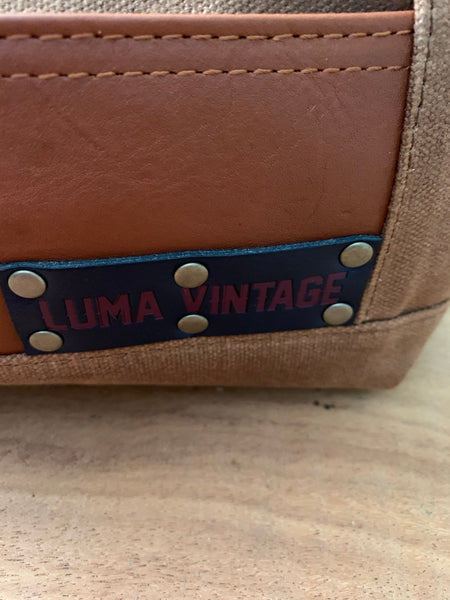 Luma Vintage Waxed Canvas Dopp Kit Set with Three Sisters Apothecary Shaving Essentials- Juniper Citrus
