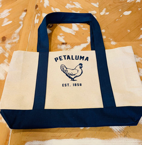 Petaluma Chicken Boat Tote Bag-Blue