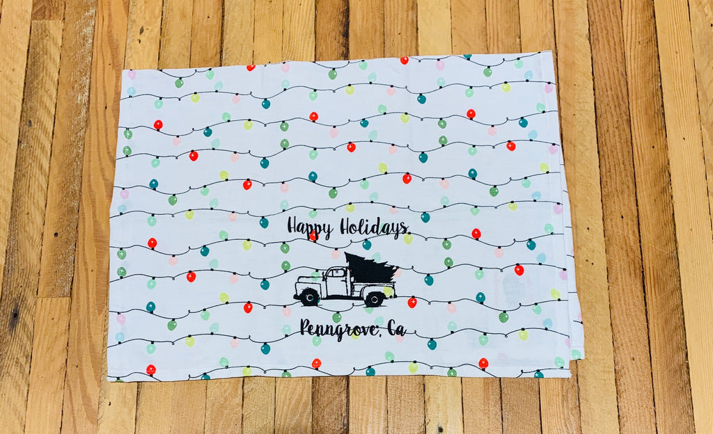 Luma Vintage Happy Holidays Penngrove Tea Towel - Holiday Lights