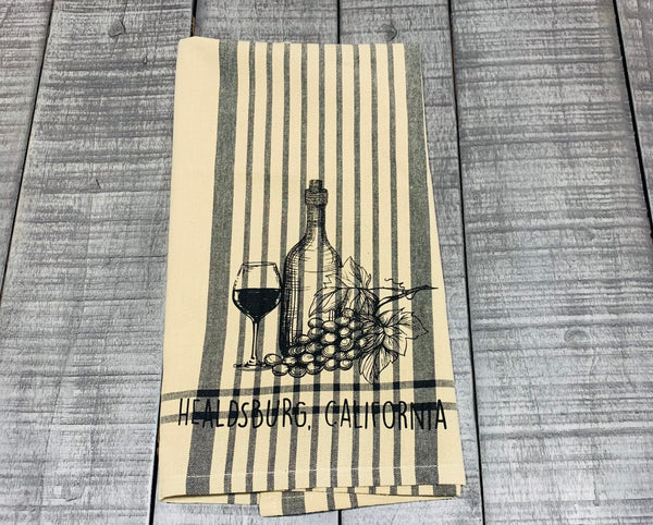 Healdsburg Wine Tea Towel Burberry Plaid