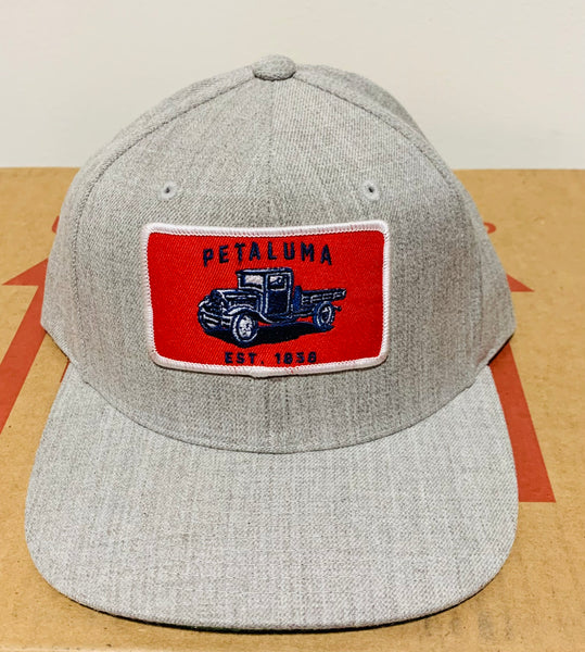 Petaluma Flat Bill Truck Hat- Grey wool