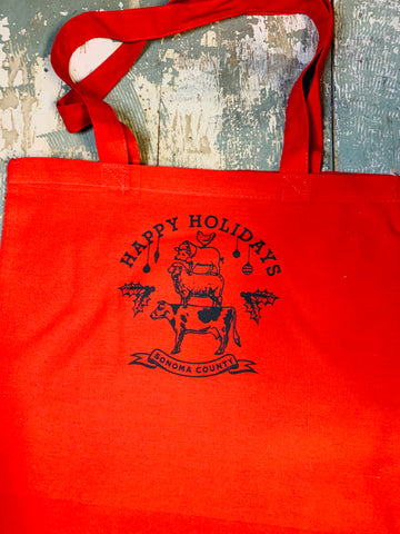 Happy Holidays Sonoma County Red Tote
