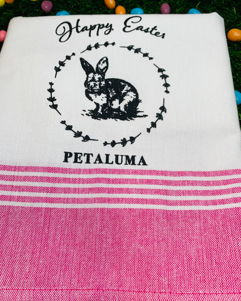 Happy Easter Petaluma Tea Towel- Pink McCleod