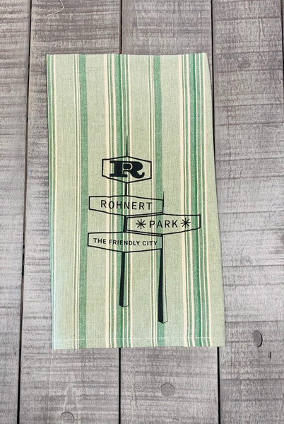 Rohnert Park Tea Towel by Luma Vintage -Green  Stripes